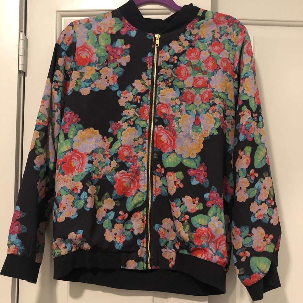 MinkPink Floral Bomber Jacket